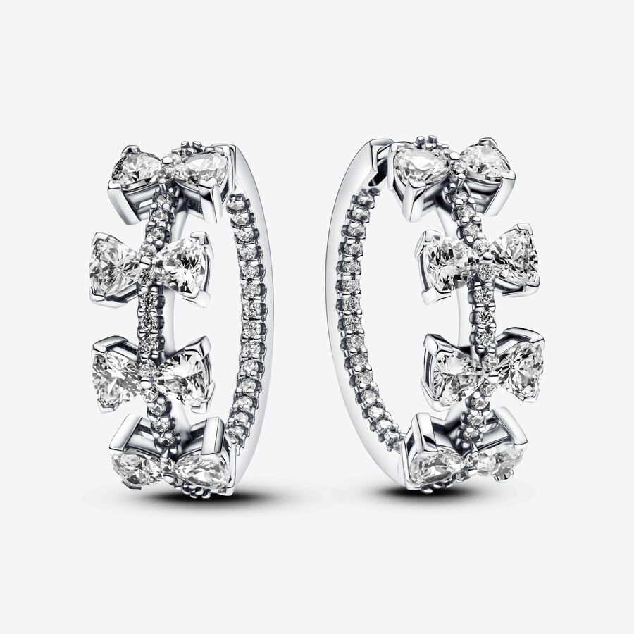 Pandora Sparkling Bow Row Hoop Earrings - Fifth Avenue Jewellers