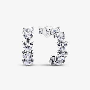 Pandora Sparkling Hearts Open Hoop Earrings - Fifth Avenue Jewellers