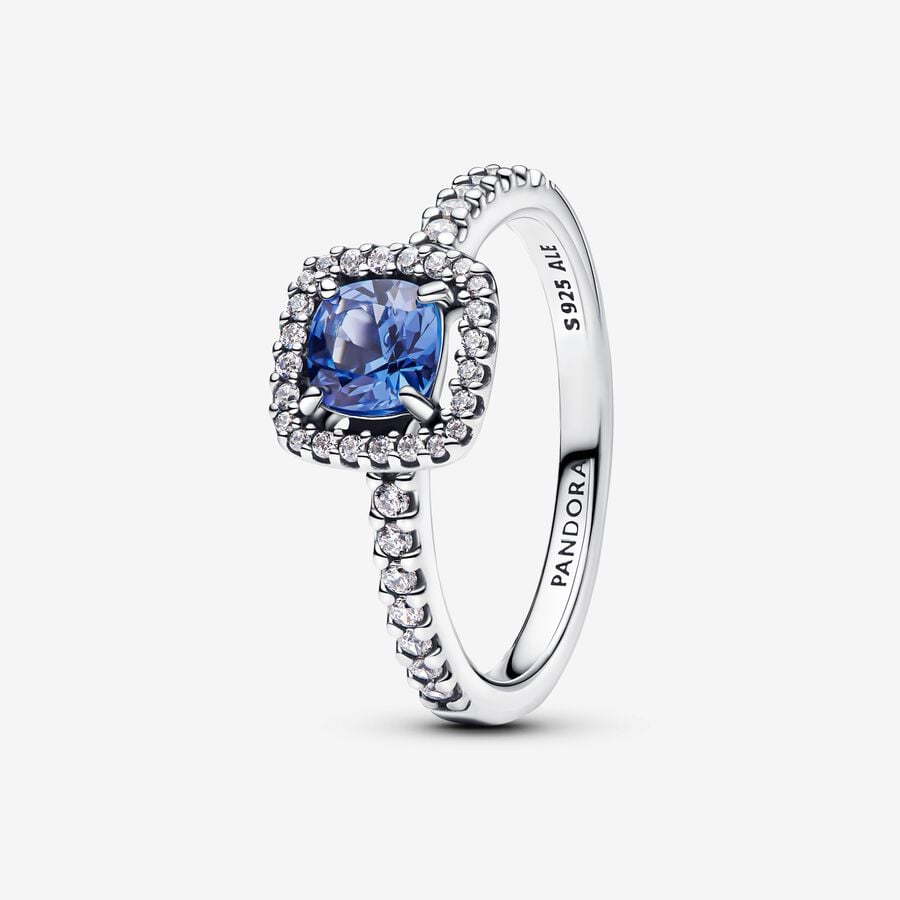 Pandora Sparkling Square Blue Halo Ring - Fifth Avenue Jewellers