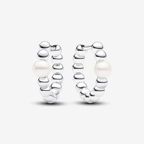Pandora Treated Freshwater Cultured Pearl & Beads Hoop Earrings - Fifth Avenue Jewellers