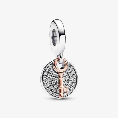 Pandora Two-tone Key to Happiness Double Dangle Charm - Fifth Avenue Jewellers