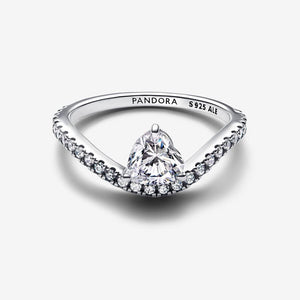 Pandora Wavy Pavé Heart Ring - Fifth Avenue Jewellers