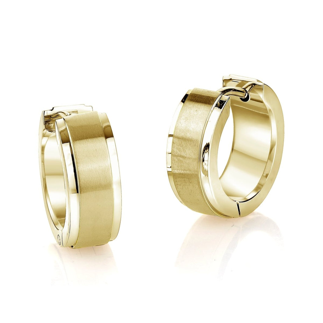 Polished & Brushed Huggie Earrings - Fifth Avenue Jewellers