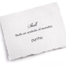 Load image into Gallery viewer, White card with text and brand name on a white background
