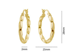 Slim Twist Hoop Earrings - Fifth Avenue Jewellers
