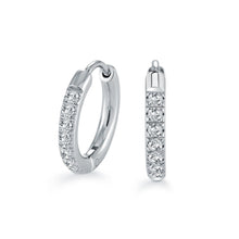 Load image into Gallery viewer, Small Hoop Earrings With White CZ - Fifth Avenue Jewellers

