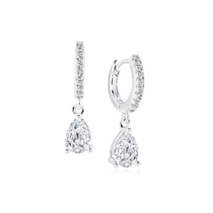 Sparkling Pear Drop Hoop Earrings - Fifth Avenue Jewellers