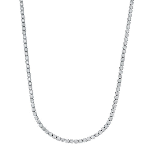 Stainless Steel & CZ Tennis Necklace - Fifth Avenue Jewellers