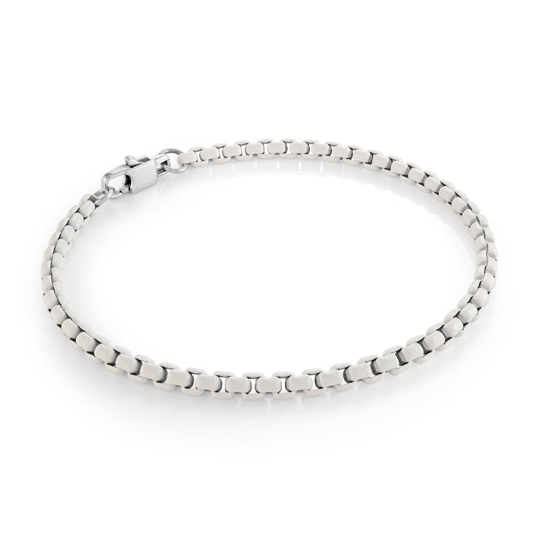 Stainless Steel White Box Link Bracelet - Fifth Avenue Jewellers