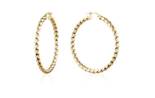 Tight Twist Yellow Gold Hoop Earrings - Fifth Avenue Jewellers