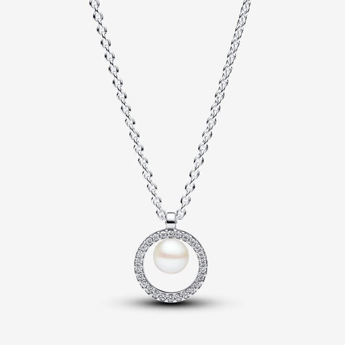 Treated Freshwater Cultured Pearl & Pavé Collier Necklace - Fifth Avenue Jewellers