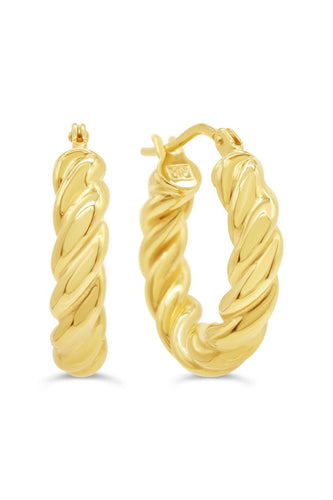 Twisted Huggie Hoop Earrings - Fifth Avenue Jewellers