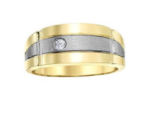 Load image into Gallery viewer, Two Tone Diamond Accented Gold Band - Fifth Avenue Jewellers
