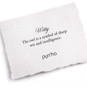 White card with text and 'pyrrha' branding on a white background