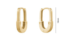 Load image into Gallery viewer, Yellow Gold Pad Lock Style Huggie Earrings - Fifth Avenue Jewellers
