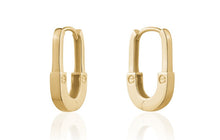 Load image into Gallery viewer, Yellow Gold Pad Lock Style Huggie Earrings - Fifth Avenue Jewellers
