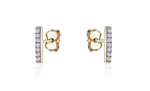 Yellow Gold Small Bar Studs - Fifth Avenue Jewellers