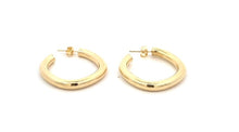 Load image into Gallery viewer, Yellow Gold Soft Square Half Hoop Earrings - Fifth Avenue Jewellers
