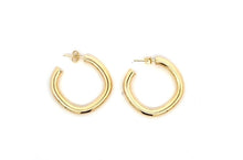 Load image into Gallery viewer, Yellow Gold Soft Square Half Hoop Earrings - Fifth Avenue Jewellers
