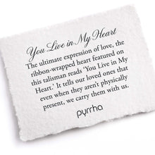 Load image into Gallery viewer, Pyrrha You Live in My Heart Talisman Necklace
