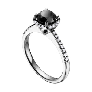 1.34ct Black Diamond And White Gold Ring DD2454 - Fifth Avenue Jewellers