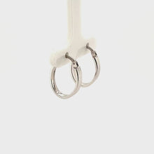 Load and play video in Gallery viewer, Small Textured Hoops in White Gold
