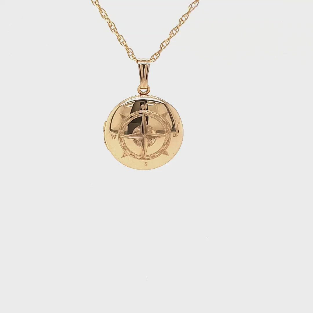Yellow Gold Filled Compass Locket – Fifth Avenue Jewellers