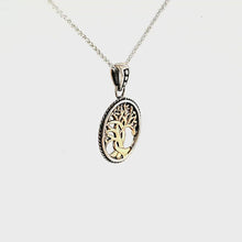 Load and play video in Gallery viewer, Keith Jack Sterling Silver and 10k Gold Tree of Life Small Pendant
