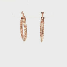 Load and play video in Gallery viewer, Flat Textured Rose Gold Hoops
