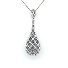 Load image into Gallery viewer, Diamond And Sapphire Checkerboard Pendant Necklace
