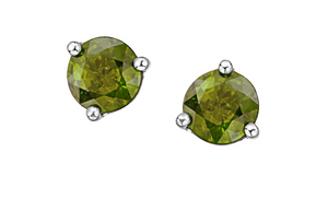 Birthstone Solitaire Studs August Peridot Fifth Avenue Jewellers