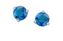 Load image into Gallery viewer, Birthstone Solitaire Studs December Blue Topaz Fifth Avenue Jewellers
