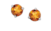 Load image into Gallery viewer, Birthstone Solitaire Studs November Citrine Fifth Avenue Jewellers
