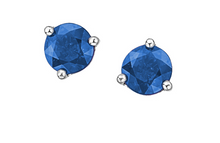 Load image into Gallery viewer, Birthstone Solitaire Studs September Sapphire Fifth Avenue Jewellers
