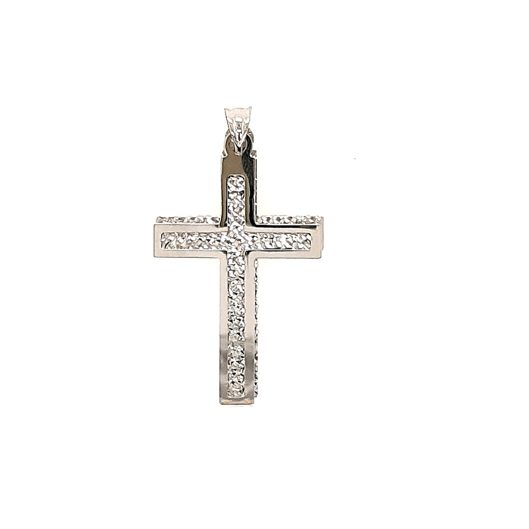 Layered Cross In White Gold Fifth Avenue Jewellers