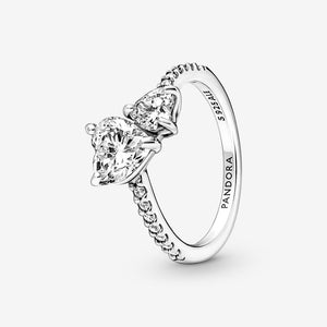 Pandora Double Heart Sparkling Ring Fifth Avenue Jewellers