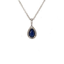 Load image into Gallery viewer, Teardrop Sapphire And Diamond Pendant Fifth Avenue Jewellers Kamloops BC
