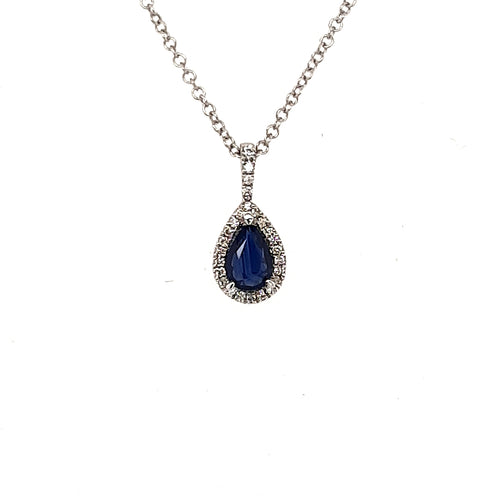 Teardrop Sapphire And Diamond Pendant Fifth Avenue Jewellers Kamloops BC