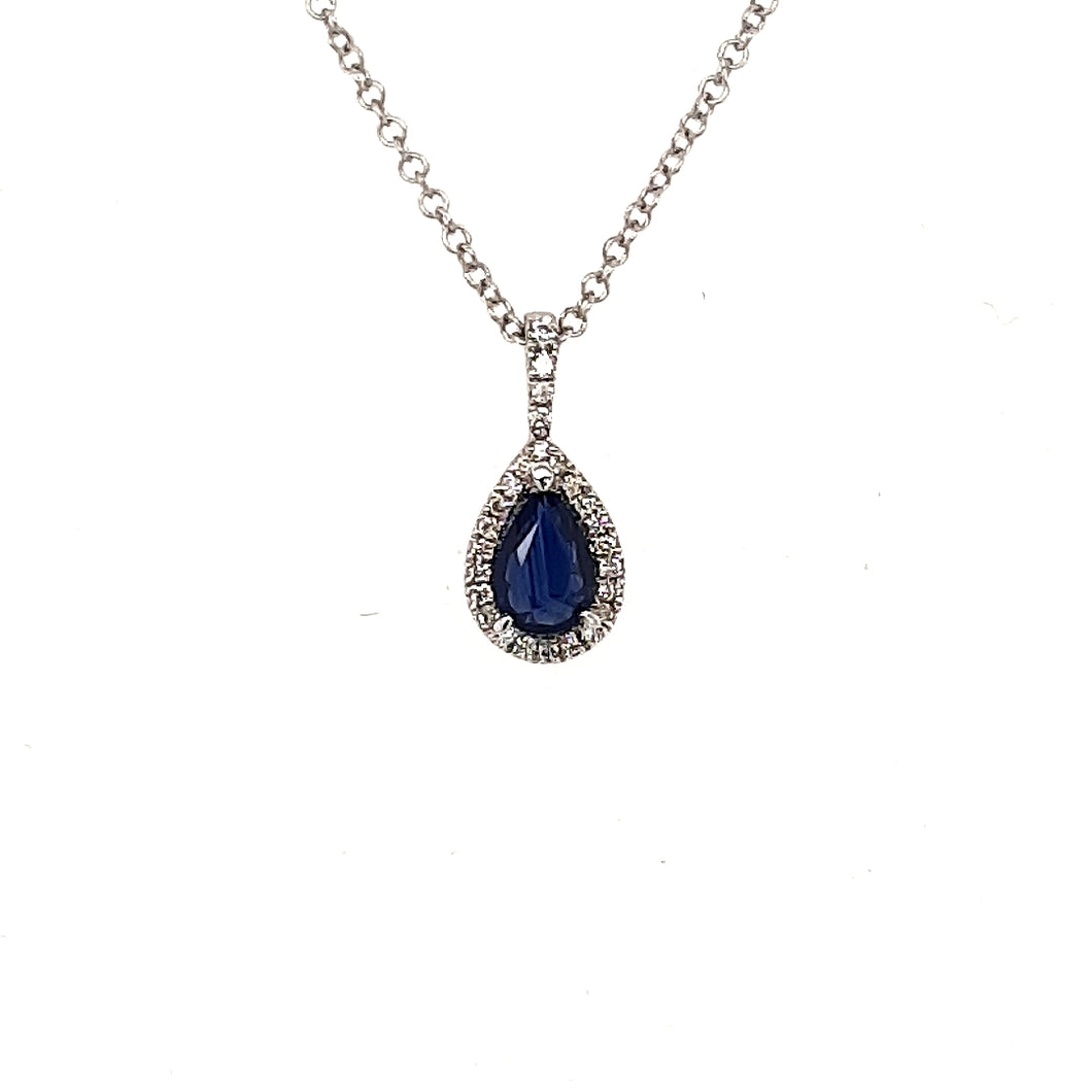 Teardrop Sapphire And Diamond Pendant Fifth Avenue Jewellers Kamloops BC