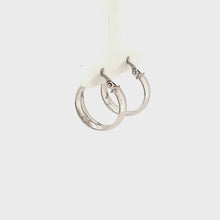 Load and play video in Gallery viewer, Chunky White Gold Hoops
