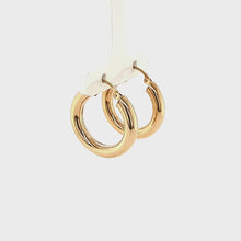 Load and play video in Gallery viewer, Bella Medium Yellow Gold Hoops
