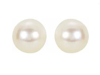 Akoya Cultured Pearl Studs in Yellow Gold 6mm - Fifth Avenue Jewellers