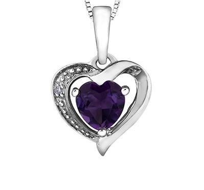 Amethyst Heart Pendant - Fifth Avenue Jewellers