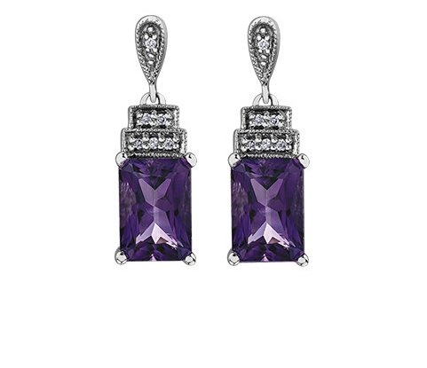 Art Deco Amethyst Earrings - Fifth Avenue Jewellers