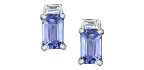 Art Deco Tanzanite & Diamond Earrings - Fifth Avenue Jewellers