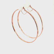 Load and play video in Gallery viewer, Bella Rio Large Rose Gold Hoops
