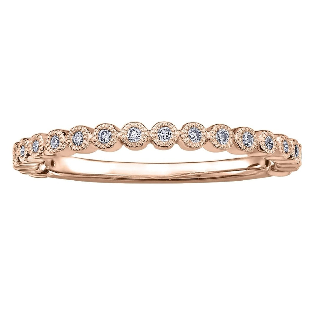 Bezel Diamond Stack Band in Rose Gold - Fifth Avenue Jewellers