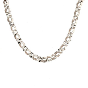 Bella Bliss Diamond Cut Cable Chain In White Gold - Fifth Avenue Jewellers