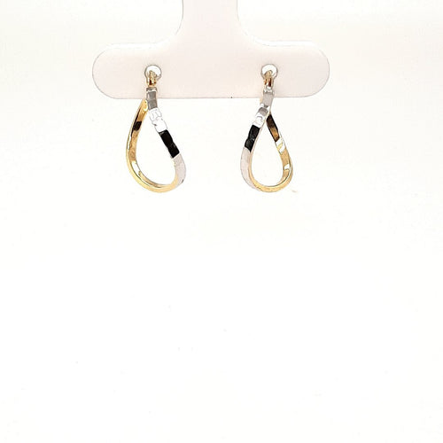 Bella Curving Dual Toned Hoops - Fifth Avenue Jewellers