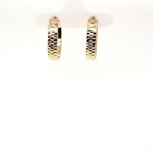 Bella Diamond Cut Gold Hoops - Fifth Avenue Jewellers